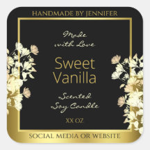 Etiketten für Schwarz-Gold-Blume