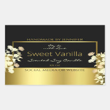 Etiketten für Schwarz-Gold-Blume