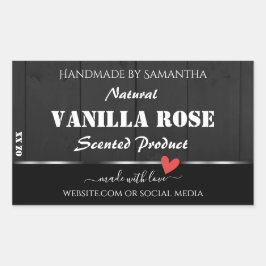 Etiketten für Schwarz-holz-Körner-Produktverpackun Rechteckiger Aufkleber