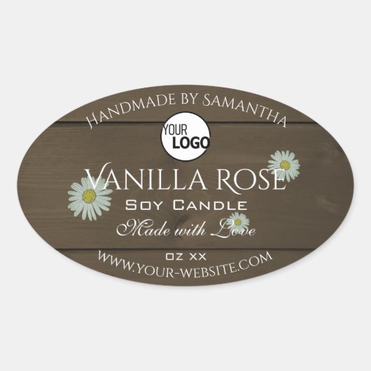 Etiketten für Verpackungen von Holzkörnern Ovaler Aufkleber (Vorderseite)