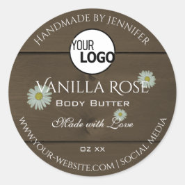 Etiketten für Verpackungen von Holzkörnern Runder Aufkleber