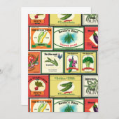 Etiketten für Vintage Konserven von Gemüse (Vorne/Hinten)