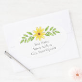 Etiketten "Gelber Pen und Wasserfarben" Ovaler Aufkleber (Umschlag)