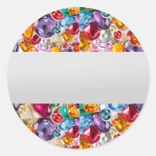 Etiketten GEMS Juwelen TEXT drucken oder Handschre Runder Aufkleber (Vorderseite)