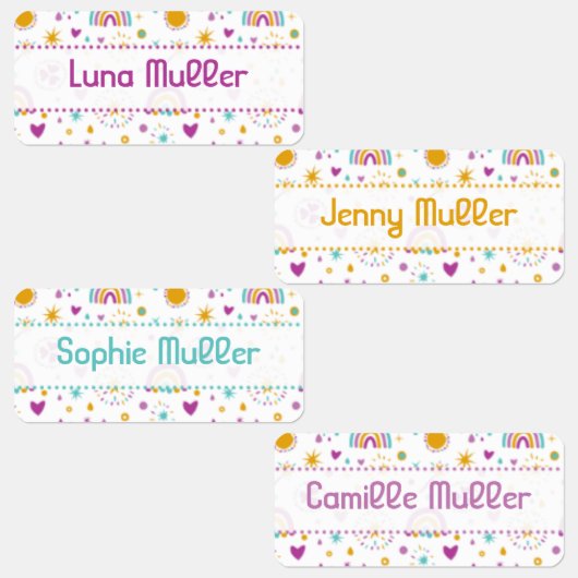Etiketten Kleidung für Kinder Regenbogen (Gruppe)