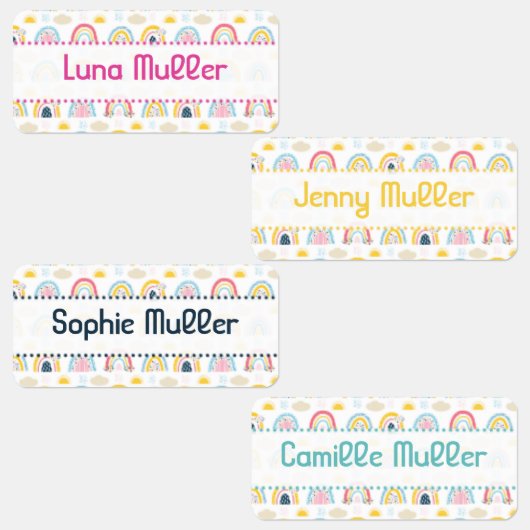 Etiketten Kleidung für Kinder Regenbogen (Gruppe)