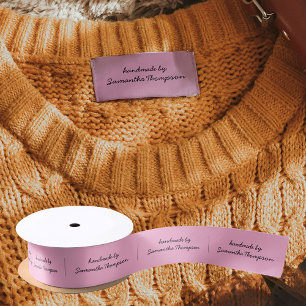 Etiketten Kleidung Tags Handmade Artikel Schrift R Satinband