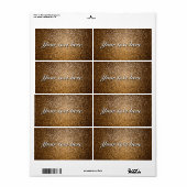 Etiketten mit festlichem goldfarbenem Muster (Vorne)