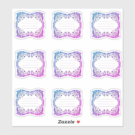 Etiketten mit Filigranfarben (Blatt)