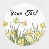 Etiketten mit gelben Nudeln und einer Meldung (Design 2)