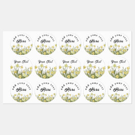 Etiketten mit gelben Nudeln und einer Meldung