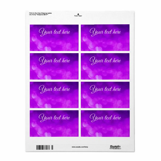 Etiketten mit lila, violettem Bügel verschicken (Vorne)