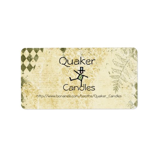 Etiketten mit Quaker-Kerze Adressaufkleber (Vorne)