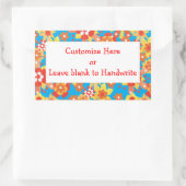 Etiketten nach Maß, Ditsy Orange Blumenmuster Rechteckiger Aufkleber (Tasche)