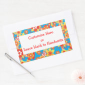 Etiketten nach Maß, Ditsy Orange Blumenmuster Rechteckiger Aufkleber (Umschlag)