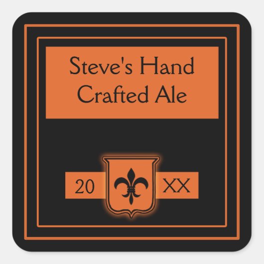 Etiketten zum Anpassen für Zuhause Brew Quadratischer Aufkleber (Vorderseite)