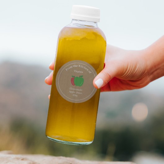 Etikettenaufkleber für Kraft- und Rustikalapfelsaf Runder Aufkleber