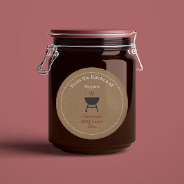 Etikettenaufkleber für Kraft- und Rustikale GRILLE Runder Aufkleber