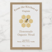 Etikettenaufkleber für Rustikal-Honig oder Milchfl Weinetikett (Einzelnes Label)