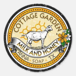 Etikettenaufkleber für Ziegenmilch und -milch Runder Aufkleber