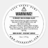 Etikettenaufkleber mit weißer Kerze Runder Aufkleber (Vorderseite)