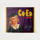 Etikettendruck für Zitrusfrüchte der Co-Ed-Marken  Wandteppich (Vorderseite (Horizontal))