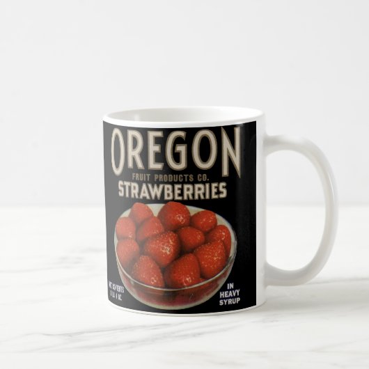 Etikettendruck Oregon Strawberries aus den 30er Ja Kaffeetasse (Rechts)