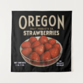 Etikettendruck Oregon Strawberries aus den 30er Ja Wandteppich (Vorderseite)
