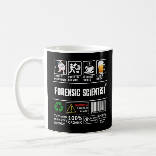 Etikettenhülle für forensische Wissenschaftler Kaffeetasse (Links)