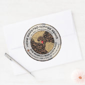 Etikettenvorlage für Kaffeebohnen Runder Aufkleber (Umschlag)