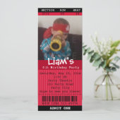 Etikettieren Sie Einladungs-(rotes) Foto - Einladung (Stehend Vorderseite)