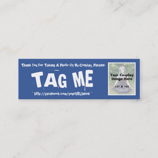 Etikettieren Sie meine Cosplay Fotos auf Facebook Telefonnummerkarte (Vorderseite)