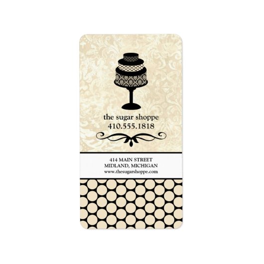 Etikettierung von Backwaren für gewerbliche Zwecke Adressaufkleber (Vorne)