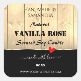 Etikettierungen für hellbraune Holzplatten Quadratischer Aufkleber