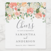 Etikettierungen für Pfirsich und Sahne Weinetikett (Einzelnes Label)