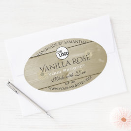 Etikettierungen und Logos für helle Holzkörner Ovaler Aufkleber