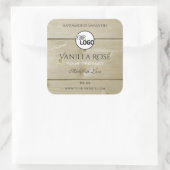 Etikettierungen und Logos für helle Holzkörner Quadratischer Aufkleber (Tasche)