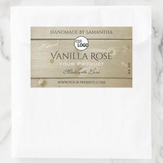 Etikettierungen und Logos für helle Holzkörner Rechteckiger Aufkleber (Tasche)