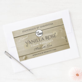 Etikettierungen und Logos für helle Holzkörner Rechteckiger Aufkleber