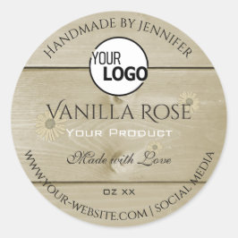 Etikettierungen und Logos für helle Holzkörner Runder Aufkleber