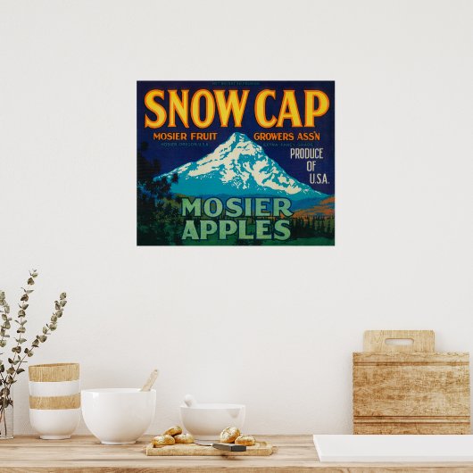 EtikettMosier für die Apple-Kiste Snow Cap oder Poster (Küche)