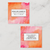 Etiqueta / Aquarell druckend Quadratische Visitenkarte (Vorne/Hinten)