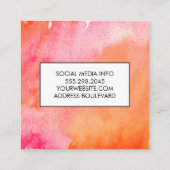 Etiqueta / Aquarell druckend Quadratische Visitenkarte (Rückseite)