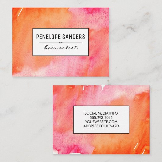 Etiqueta / Aquarell druckend Visitenkarte (Vorne/Hinten)