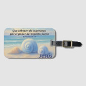 Etiqueta caracolas de Mar con Versículo Romanos Gepäckanhänger (Vorderseite (Horizontal))