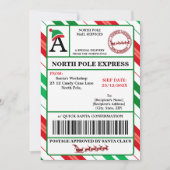 Etiqueta de envío de Papá Noel personalizable Einladung (Vorderseite)