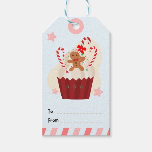 Etiqueta de Regalo con Cupcake de Jengibre Navideñ Geschenkanhänger (Vorderseite)