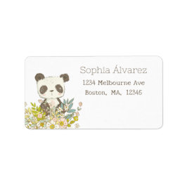 Etiqueta de remitente Baby Shower Panda Adressaufkleber