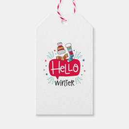 etiqueta navideña hello winter geschenkanhänger