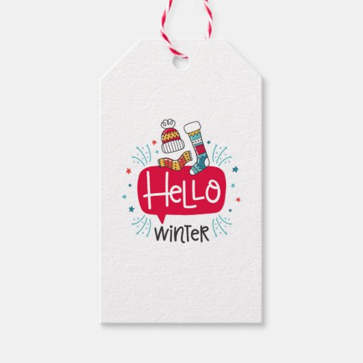 etiqueta navideña hello winter geschenkanhänger (Vorderseite)